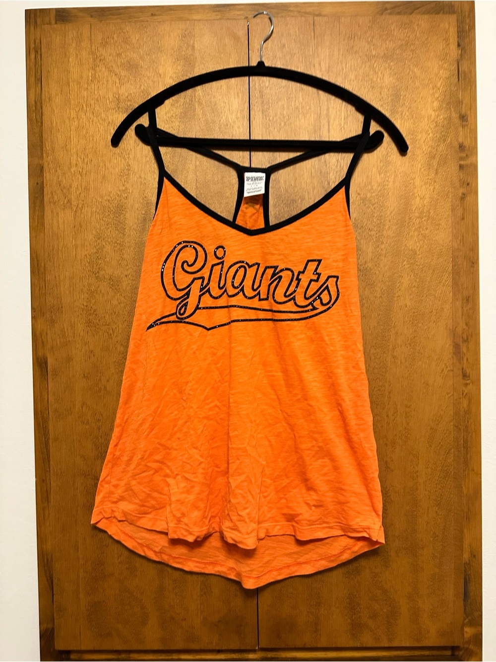 PINK Victoria's Secret Orange & Black SF Giants Racerback Tank